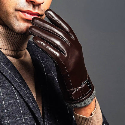 Antonio Leather Snug Fit Gloves | Knit Cuff, Wrist-Length Gloves