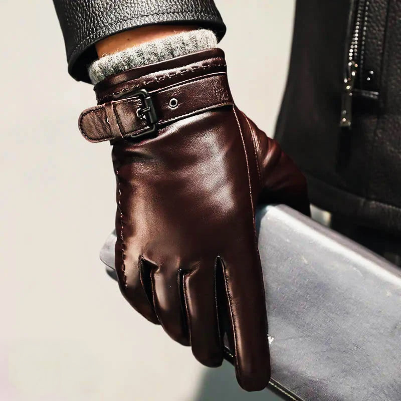 Antonio Leather Snug Fit Gloves | Knit Cuff, Wrist-Length Gloves
