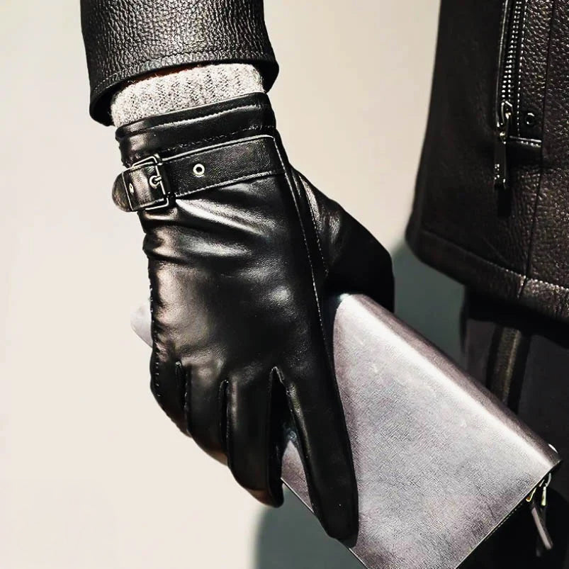 Antonio Leather Snug Fit Gloves | Knit Cuff, Wrist-Length Gloves