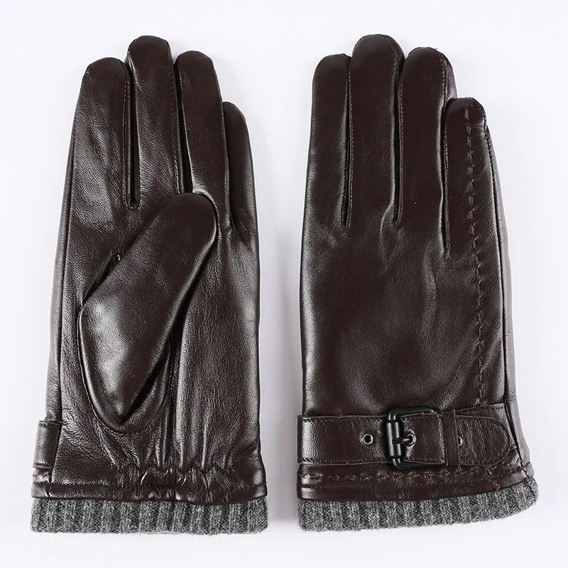 Antonio Leather Snug Fit Gloves | Knit Cuff, Wrist-Length Gloves