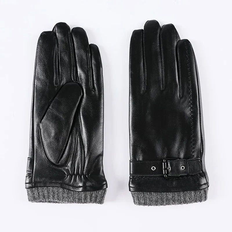 Antonio Leather Snug Fit Gloves | Knit Cuff, Wrist-Length Gloves