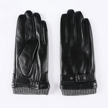 Antonio Leather Snug Fit Gloves | Knit Cuff, Wrist-Length Gloves