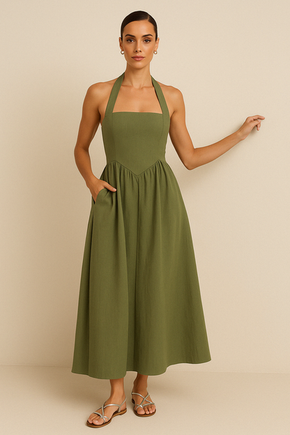 Dress for Women – Maxi Dress – A-line Cut – Halterneck – Light and Airy Fabric