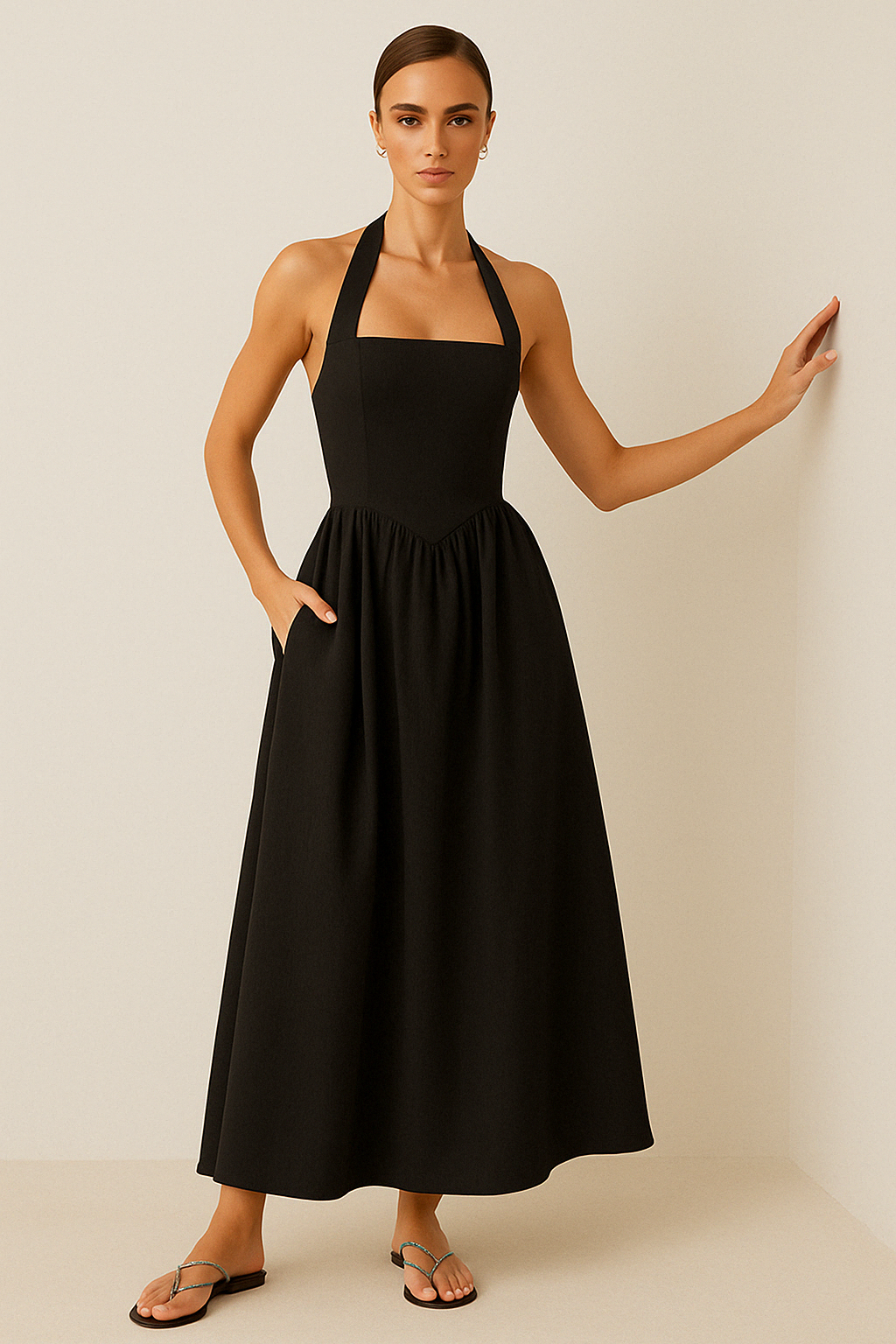 Dress for Women – Maxi Dress – A-line Cut – Halterneck – Light and Airy Fabric