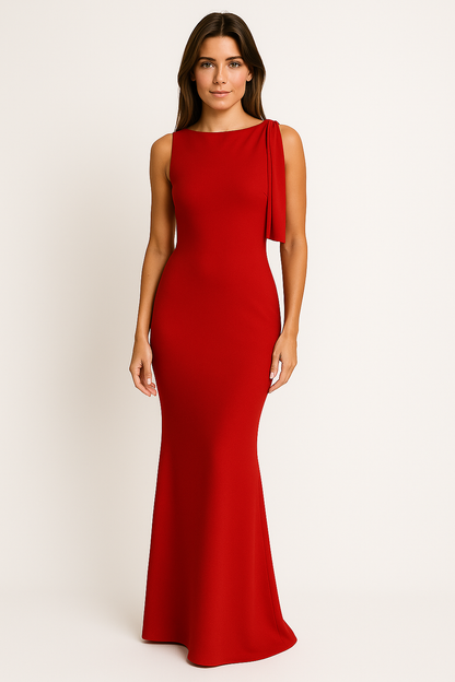 Dress woman – One-shoulder design – Slim fit – Ankle-length – Elegant party dress