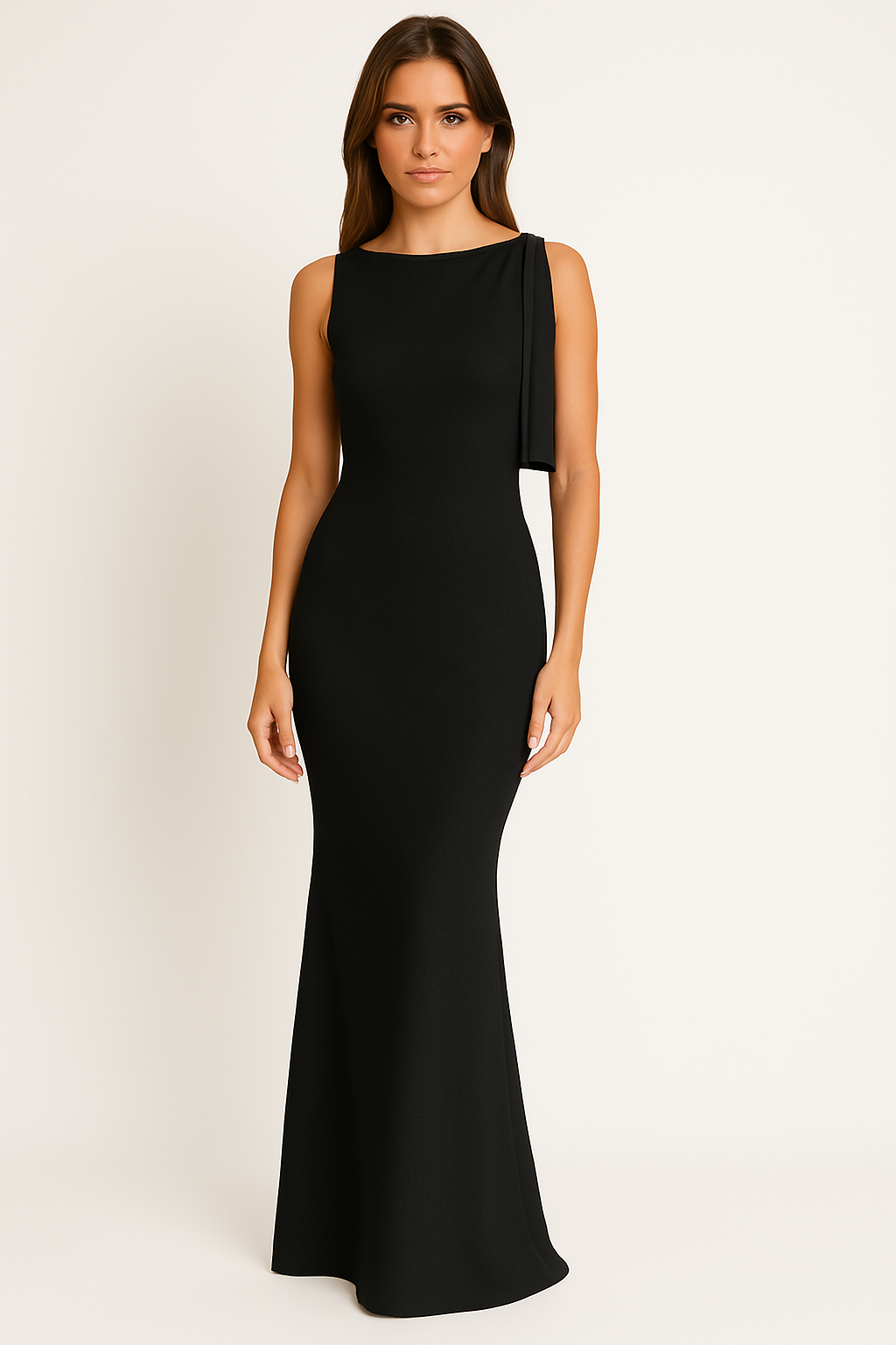 Dress woman – One-shoulder design – Slim fit – Ankle-length – Elegant party dress