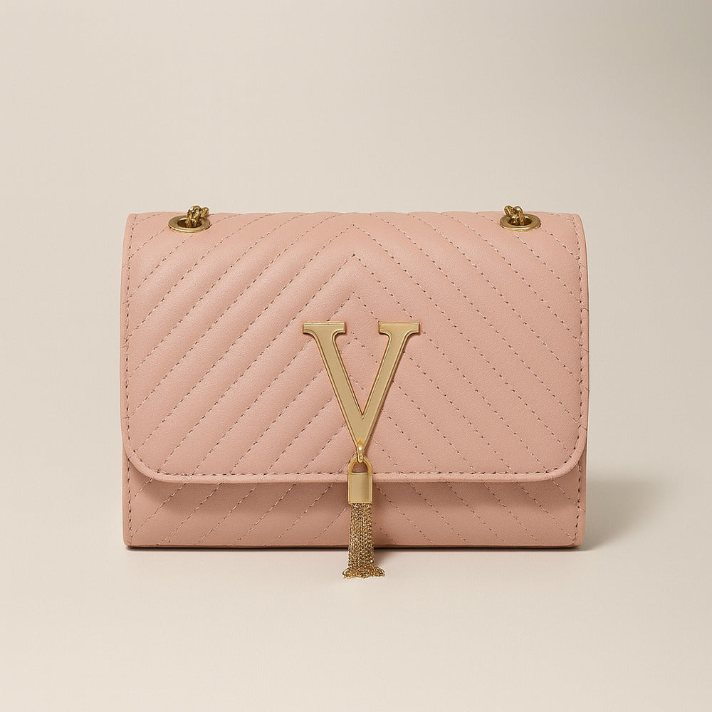 Sofia Structured Handbag | Quilted Chain Strap Handbag