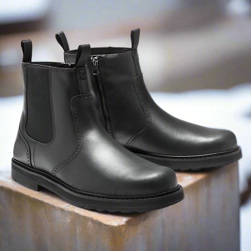 Herrestøvler Chelsea – Semsket Skinn – Elastiske Paneler – Komfortabel Slip-on