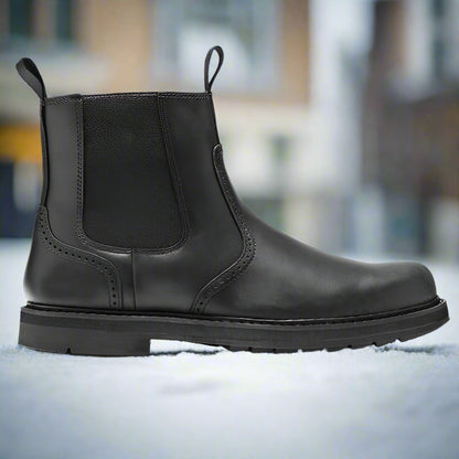 Herrestøvler Chelsea – Semsket Skinn – Elastiske Paneler – Komfortabel Slip-on