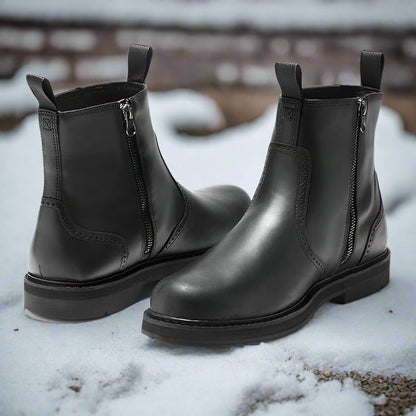 Herrestøvler Chelsea – Semsket Skinn – Elastiske Paneler – Komfortabel Slip-on