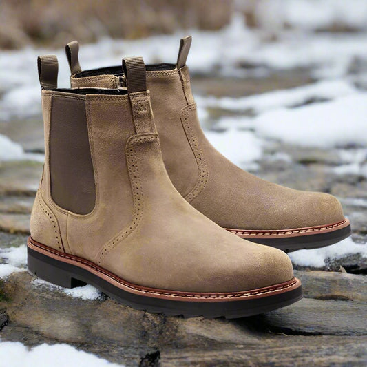 Herre Chelsea Boots – Semsket Skinn – Komfortabel Passform – Slitesterk Gummisåle
