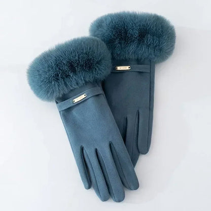 Isabella Fitted Gloves | Plush Cuff, Strap Detail Gloves