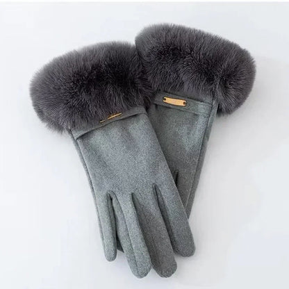 Isabella Fitted Gloves | Plush Cuff, Strap Detail Gloves