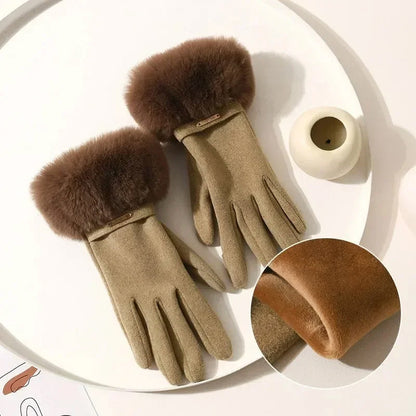 Isabella Fitted Gloves | Plush Cuff, Strap Detail Gloves