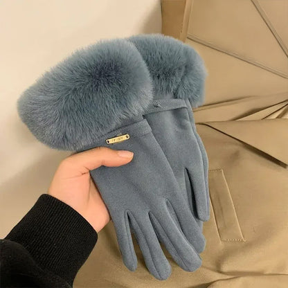 Isabella Fitted Gloves | Plush Cuff, Strap Detail Gloves