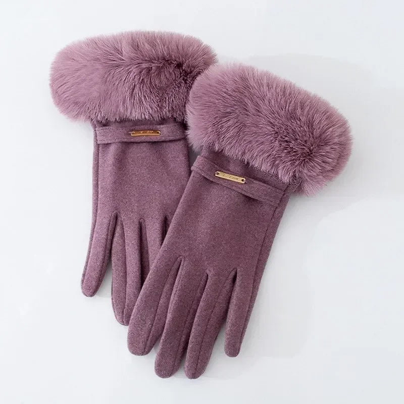 Isabella Fitted Gloves | Plush Cuff, Strap Detail Gloves