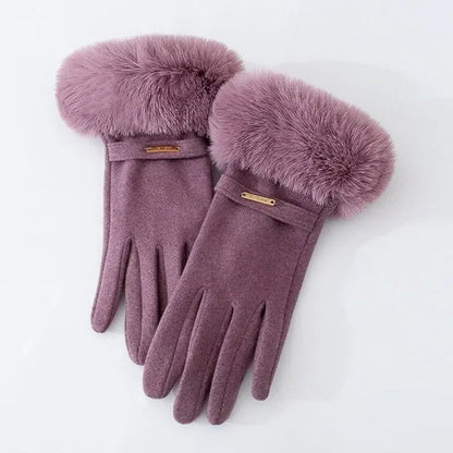 Isabella Fitted Gloves | Plush Cuff, Strap Detail Gloves