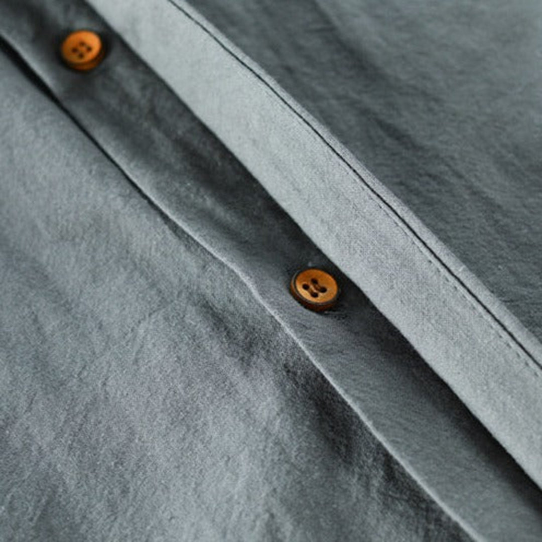 Herreskjorte - Slim Fit - Langermet med Kinakrave - Pustende og Stilig Design