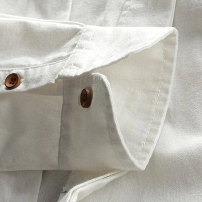 Herreskjorte - Slim Fit - Langermet med Kinakrave - Pustende og Stilig Design