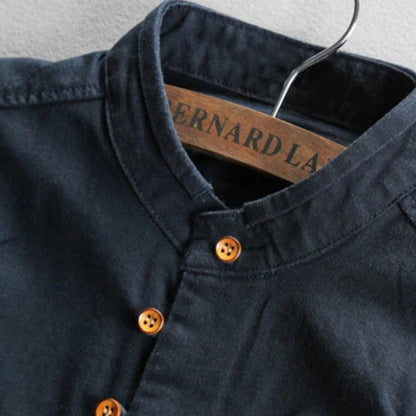Herreskjorte - Slim Fit - Langermet med Kinakrave - Pustende og Stilig Design