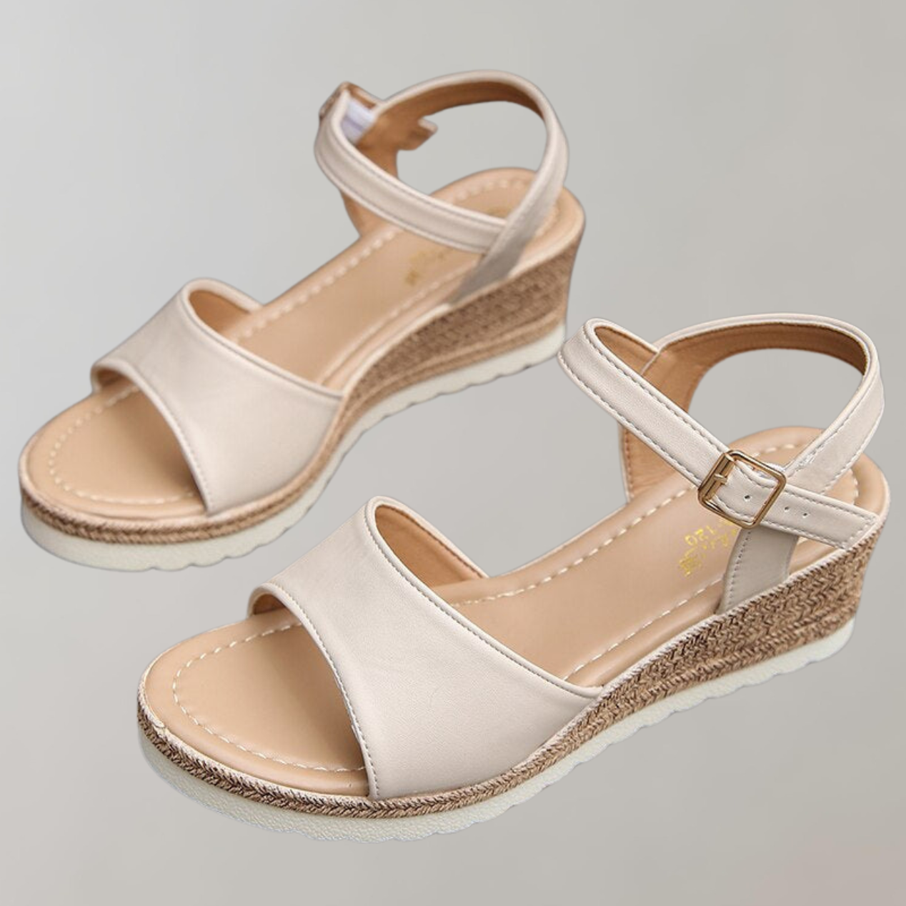 Women's Platform Sandals – Open Toe – Adjustable Strap – Padded Sole – Minimalist Design