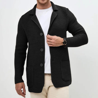 Mason Collared Cardigan | Button Front Patch Pockets Cardigan