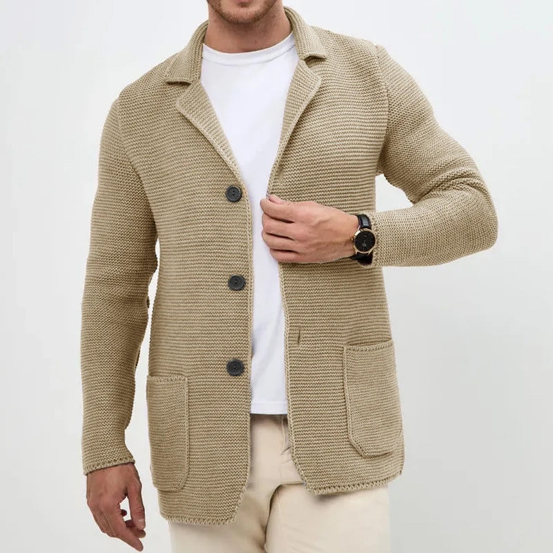 Mason Collared Cardigan | Button Front Patch Pockets Cardigan