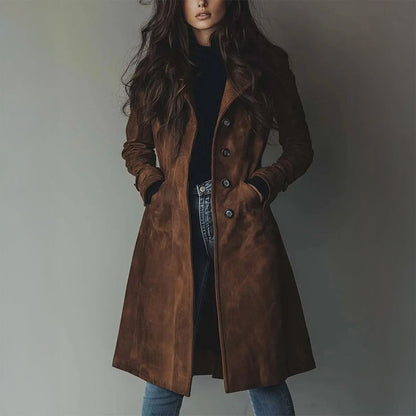 Ilaria Tailored Longline Coat | Lapel Collar Longline Coat