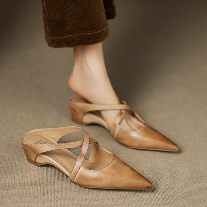Silvia Pointed-Toe Mule Flats | Pointed-Toe Mule Flats