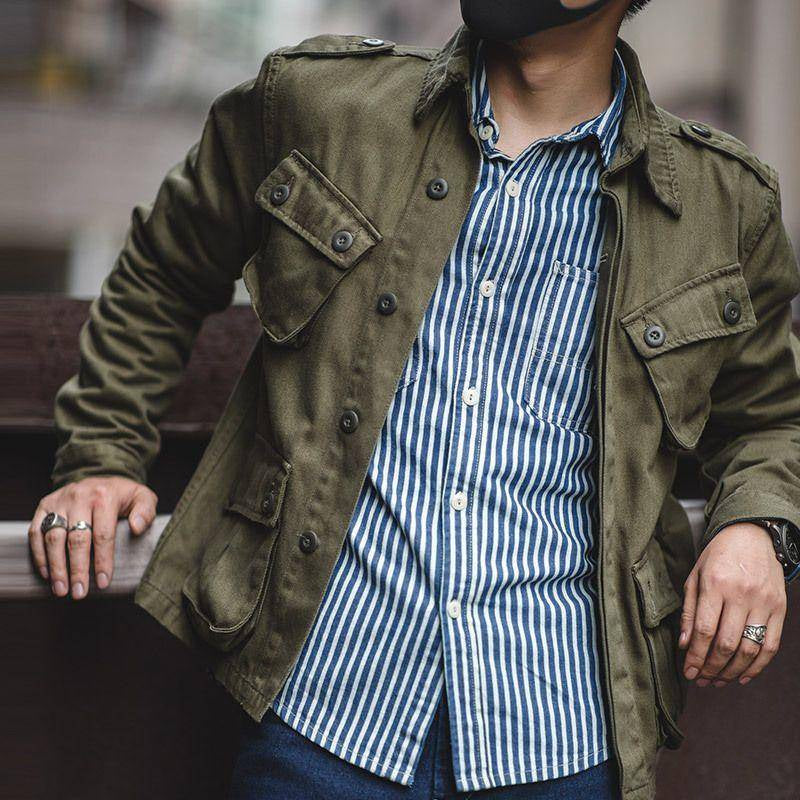 Zachary Collared Work Jacket | Shoulder Epaulets Work Jacket