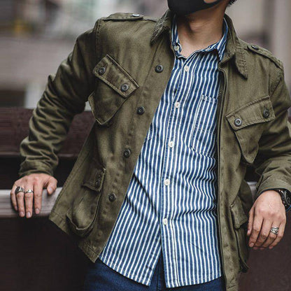Zachary Collared Work Jacket | Shoulder Epaulets Work Jacket