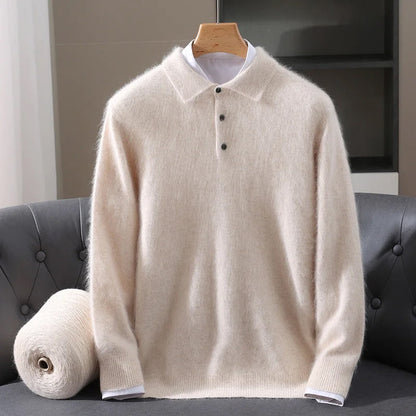 Benjamin Relaxed Fit Polo Sweater | Button Placket Polo Sweater