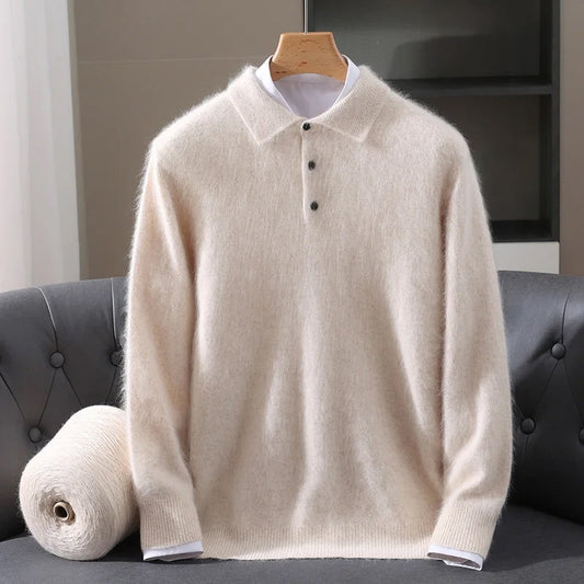 Benjamin Relaxed Fit Polo Sweater | Button Placket Polo Sweater