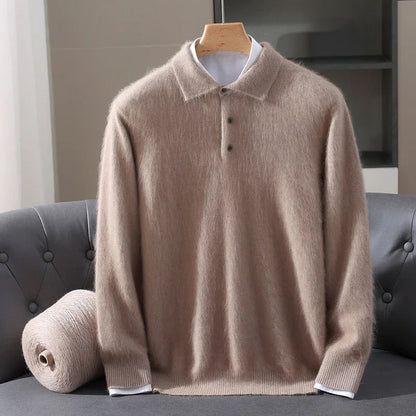 Benjamin Relaxed Fit Polo Sweater | Button Placket Polo Sweater