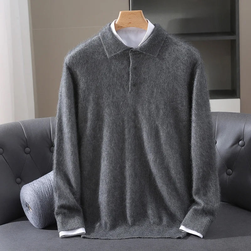 Benjamin Relaxed Fit Polo Sweater | Button Placket Polo Sweater