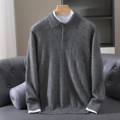 Benjamin Relaxed Fit Polo Sweater | Button Placket Polo Sweater