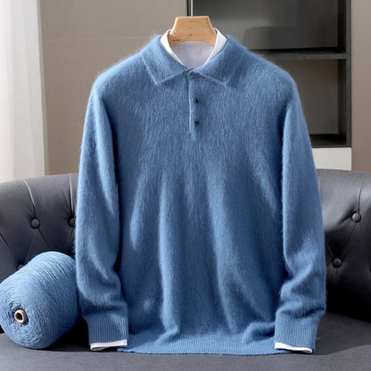 Benjamin Relaxed Fit Polo Sweater | Button Placket Polo Sweater