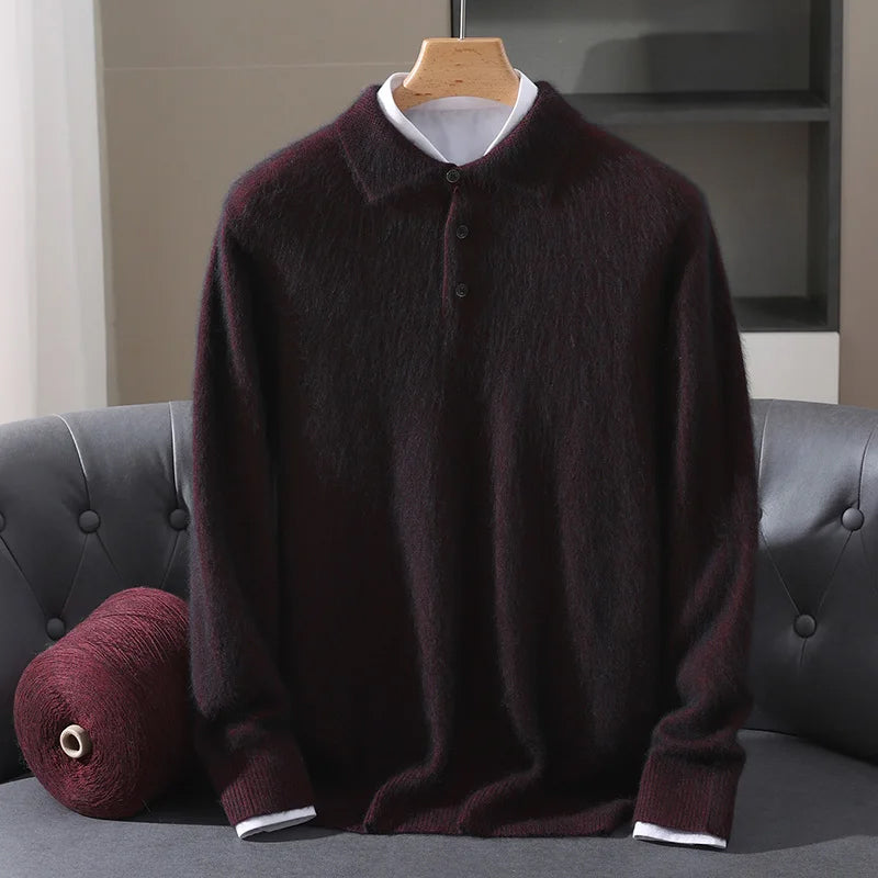Benjamin Relaxed Fit Polo Sweater | Button Placket Polo Sweater