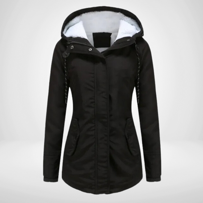 Women's Rain Jacket – Waterproof – Tailored Fit – Fleece-Lined with Hood