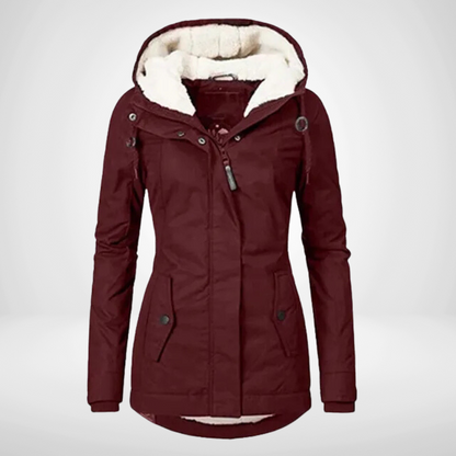 Women's Rain Jacket – Waterproof – Tailored Fit – Fleece-Lined with Hood
