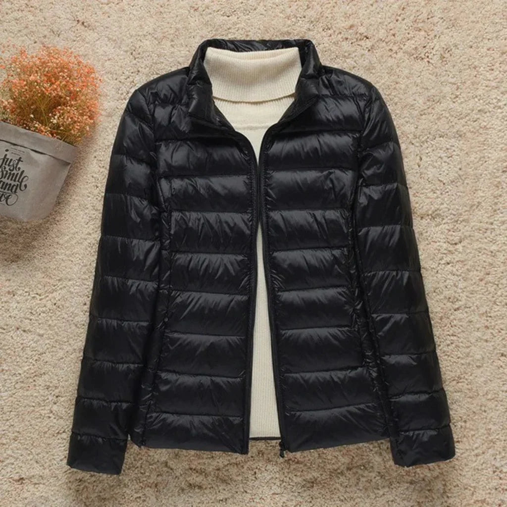 Women's Jacket – Quilted Lightweight Model – Regular Fit – Zipper – High Collar