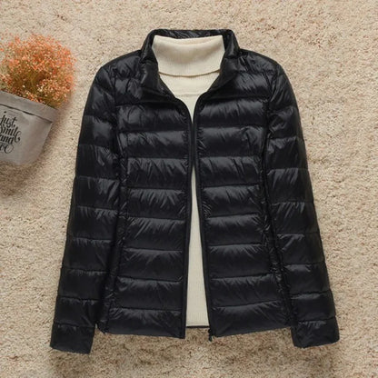 Women's Jacket – Quilted Lightweight Model – Regular Fit – Zipper – High Collar