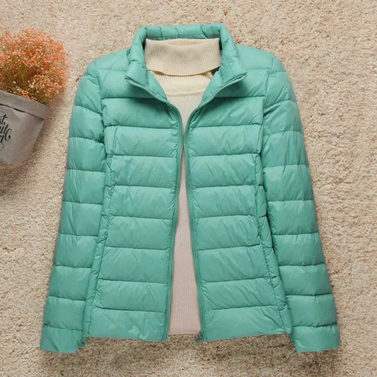 Women's Jacket – Quilted Lightweight Model – Regular Fit – Zipper – High Collar