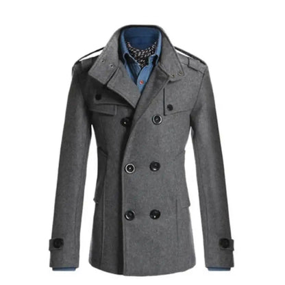 Men's Coat – Wool Blend – Double-Breasted – Formal Fit – Epaulettes
