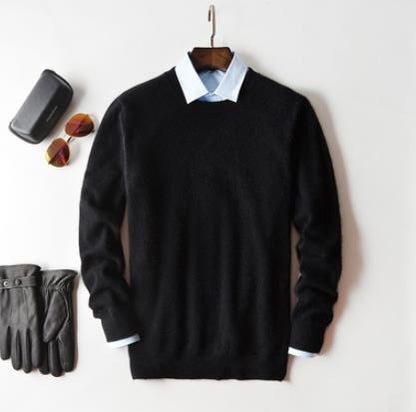 Herregenser – Klassisk Strikket Ull – Rund Hals – Langermet – Regular Fit