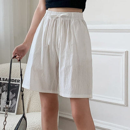 Women's Shorts – Knee-Length Model – Relaxed Fit – Natural Fibers – Elastic Waist