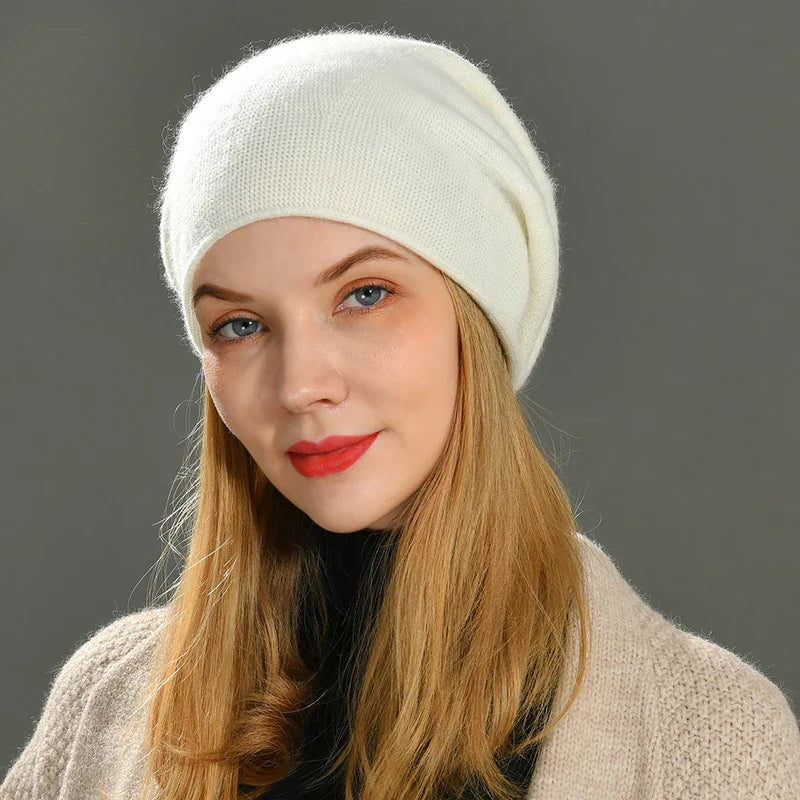 Ilaria Slouch Beanie | Solid With Ribbed Trim Beanie