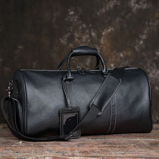 Joseph Leather Pebbled Duffel Bag | Detachable Strap Duffel Bag