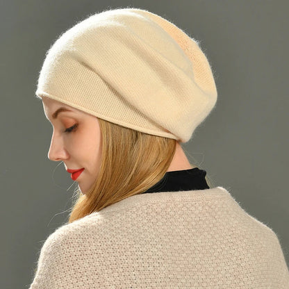 Ilaria Slouch Beanie | Solid With Ribbed Trim Beanie