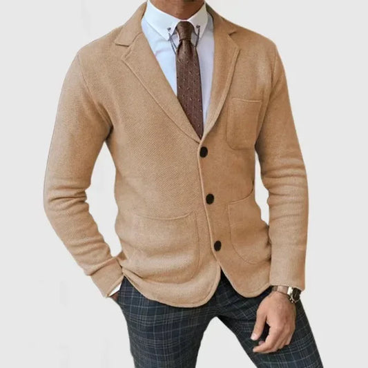 Men's Blazer – Slim Fit – Soft Stretch Knit – Single Breasted – Classic Cut
